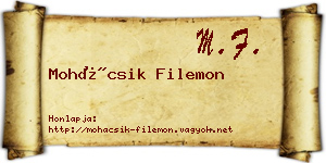 Mohácsik Filemon névjegykártya